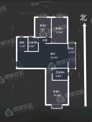 珠峰国际花园3室2厅2卫136㎡