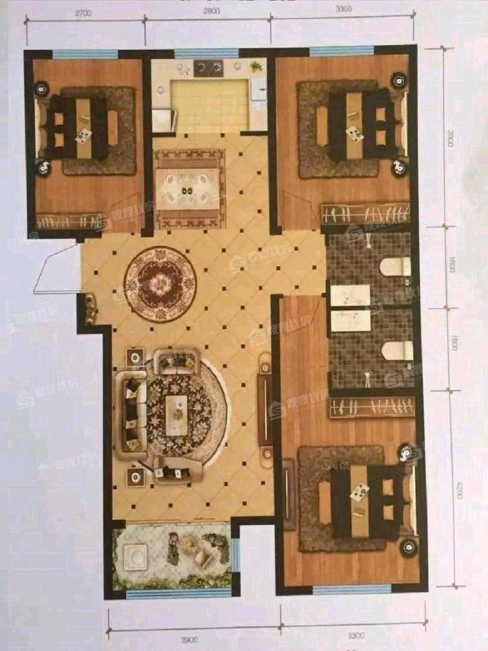 宏宇臻园（西区）3室2厅2卫119㎡