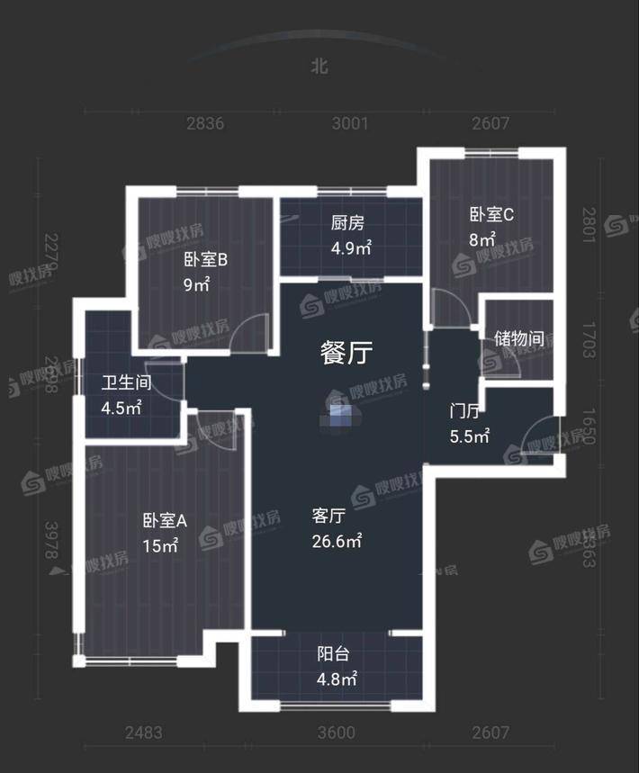 保利花园B区红棉园3室2厅2卫112㎡