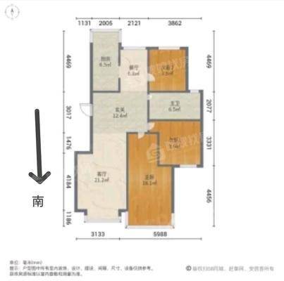 财苑（嘉地）小区3室2厅1卫117㎡