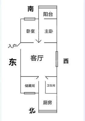 南园小区东组团路东2室1厅1卫58㎡