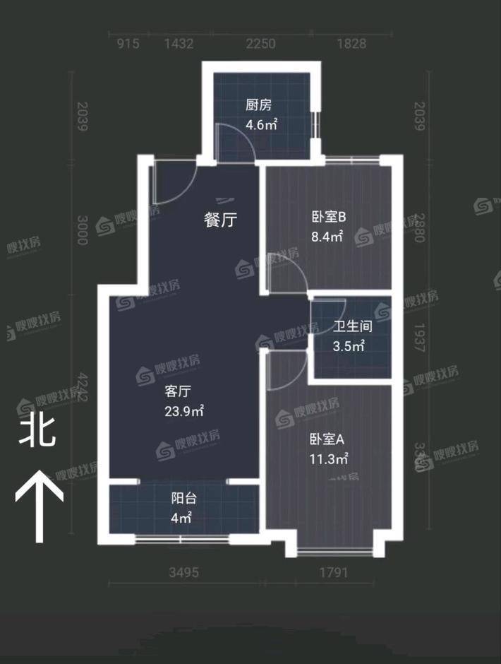 润江臻园（融创臻园壹号）2室2厅1卫85㎡