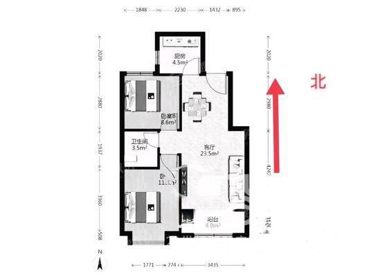 润江臻园（融创臻园壹号）2室2厅1卫80㎡