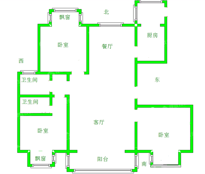 荣盛阿尔卡迪亚文景苑3室2厅2卫139㎡