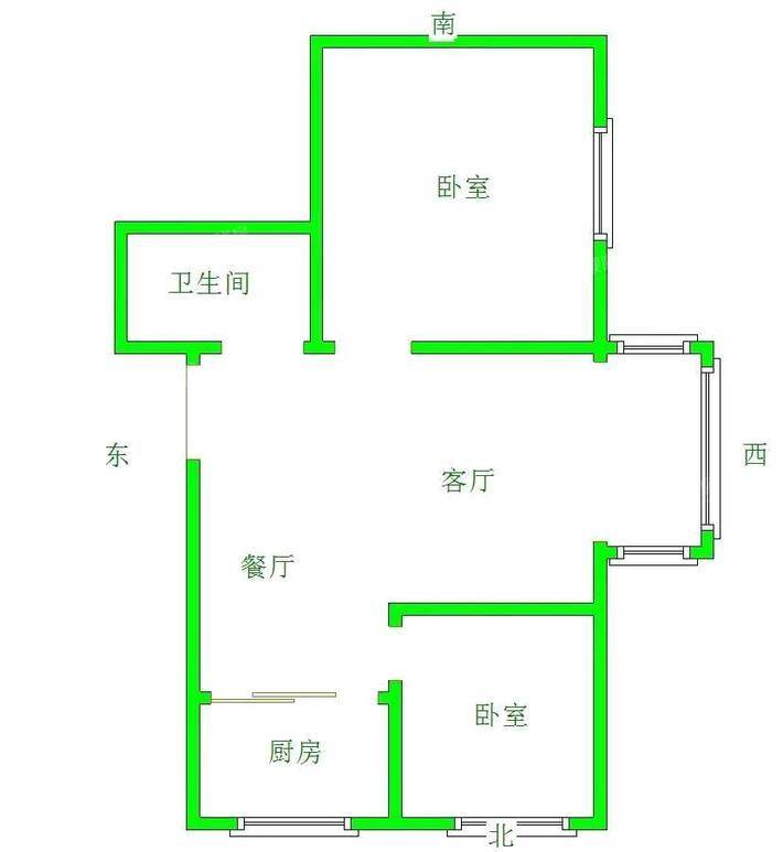 天成郡府南区2室2厅1卫79㎡