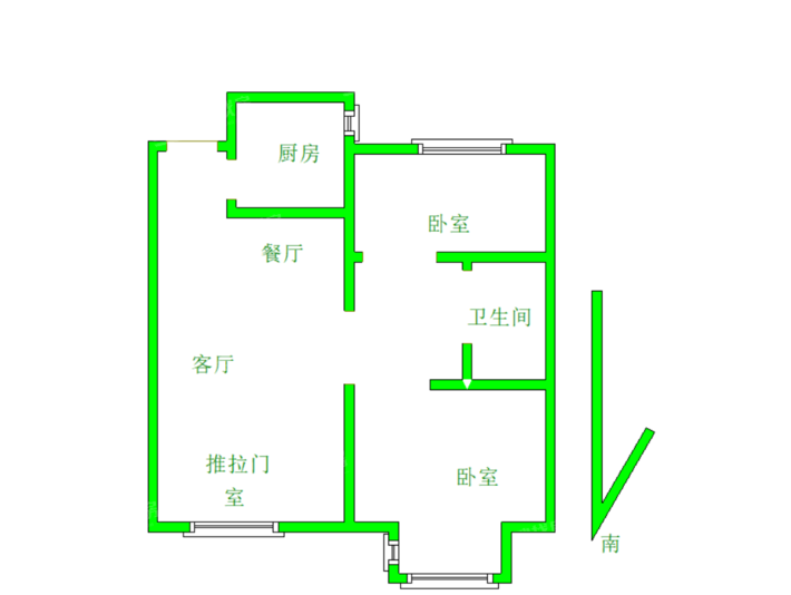 天成名著一期2室2厅1卫97㎡