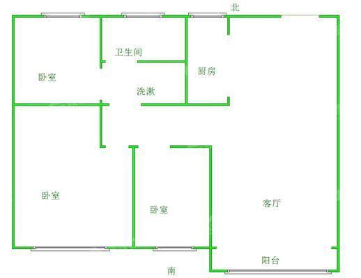 吾悦华府3室2厅1卫96㎡