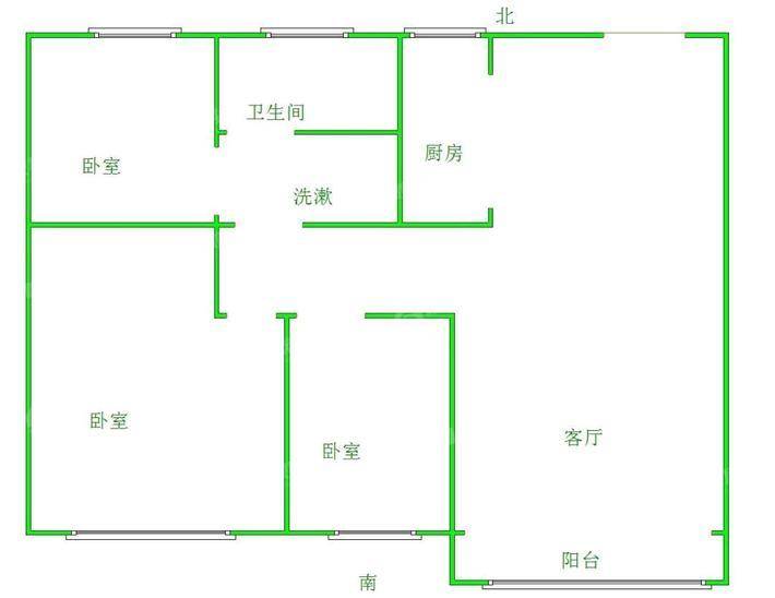 吾悦华府3室2厅1卫96㎡
