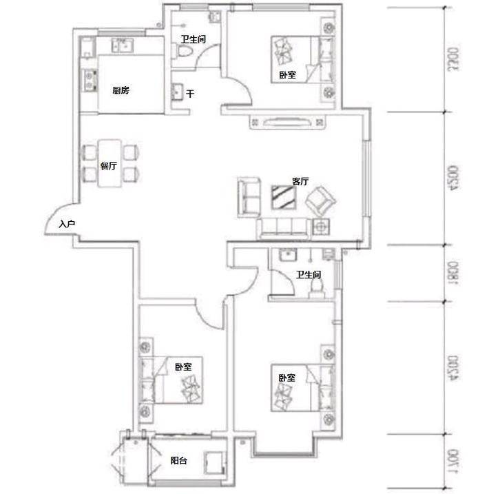 世纪家园3室2厅2卫135㎡