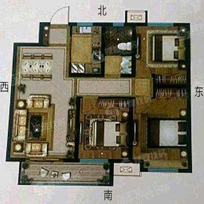 荣盛名邸3室2厅1卫110㎡