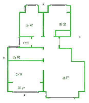荣盛阿尔卡迪亚文景苑3室2厅1卫97㎡