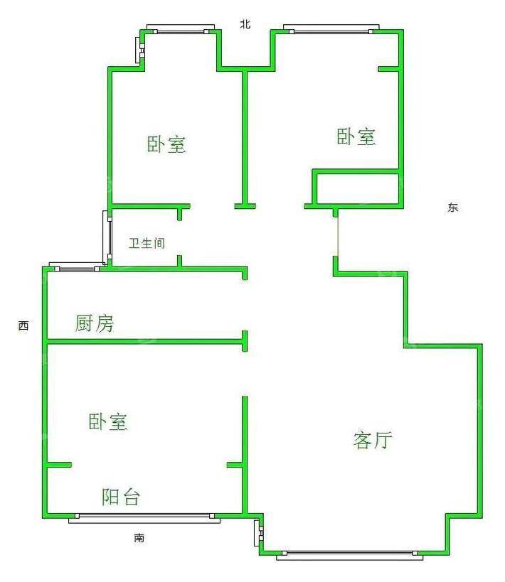 荣盛阿尔卡迪亚文景苑3室2厅1卫97㎡