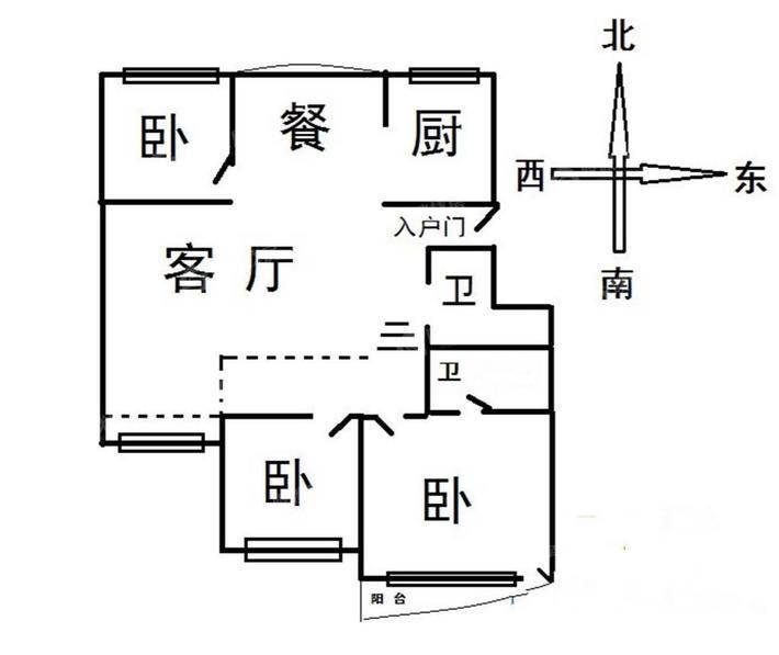 荣盛丽水花庭3室2厅2卫135㎡