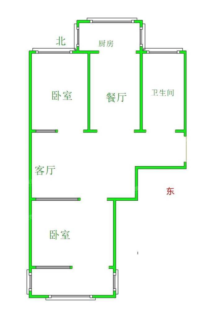 隆华小区（二塑）2室1厅1卫68㎡