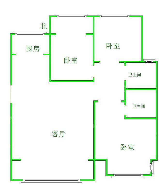 万润绿景园3室2厅2卫126㎡