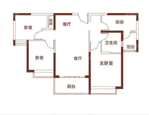 恒大城（商品房）3室2厅1卫112㎡