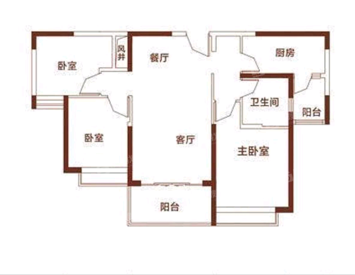 恒大城（商品房）3室2厅1卫112㎡