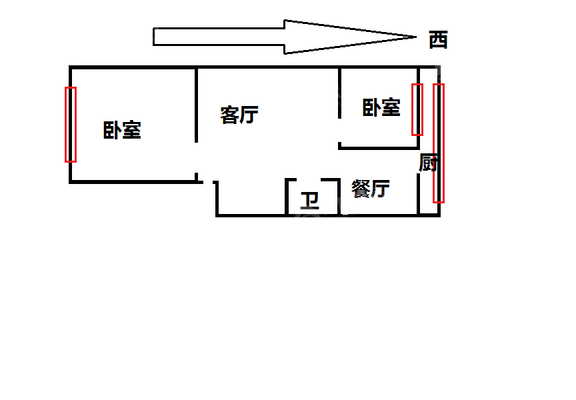 陕西营小区2室1厅1卫69㎡