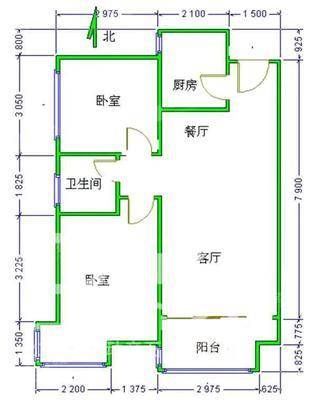 同祥城（A、B区）2室2厅1卫83㎡