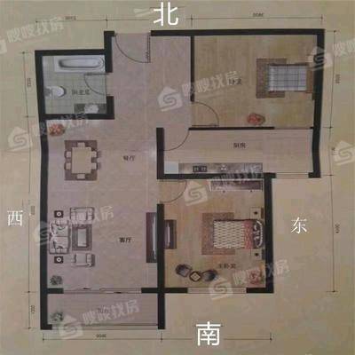 天成郡府西区2室2厅1卫92㎡
