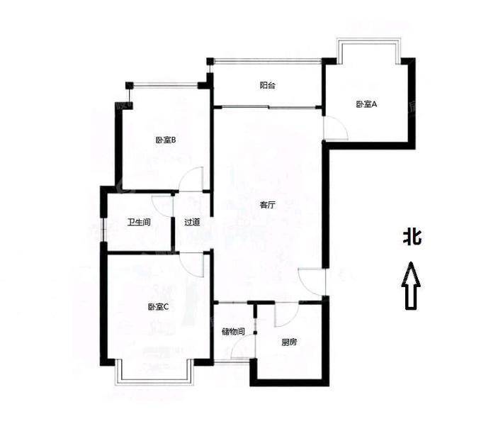 恒大雅苑3室2厅1卫95㎡