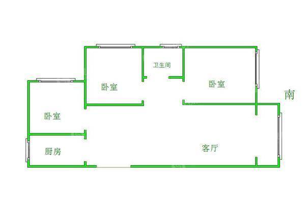保利拉菲公馆3室2厅1卫90㎡