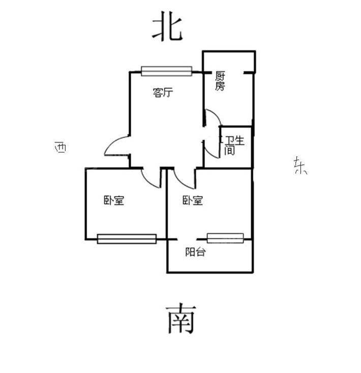 环保局宿舍2室1厅1卫75㎡