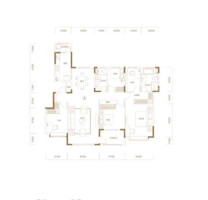 恒大悦府5室2厅2卫201㎡
