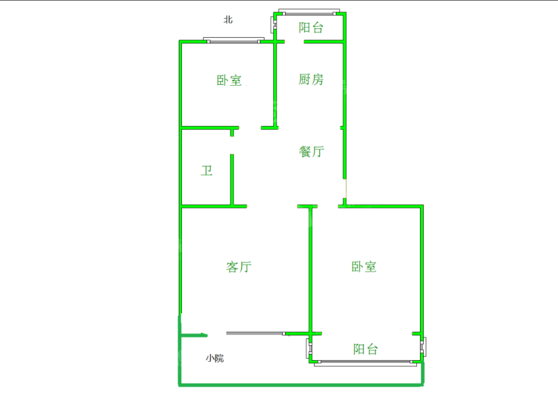 滨河龙韵2室2厅1卫102㎡