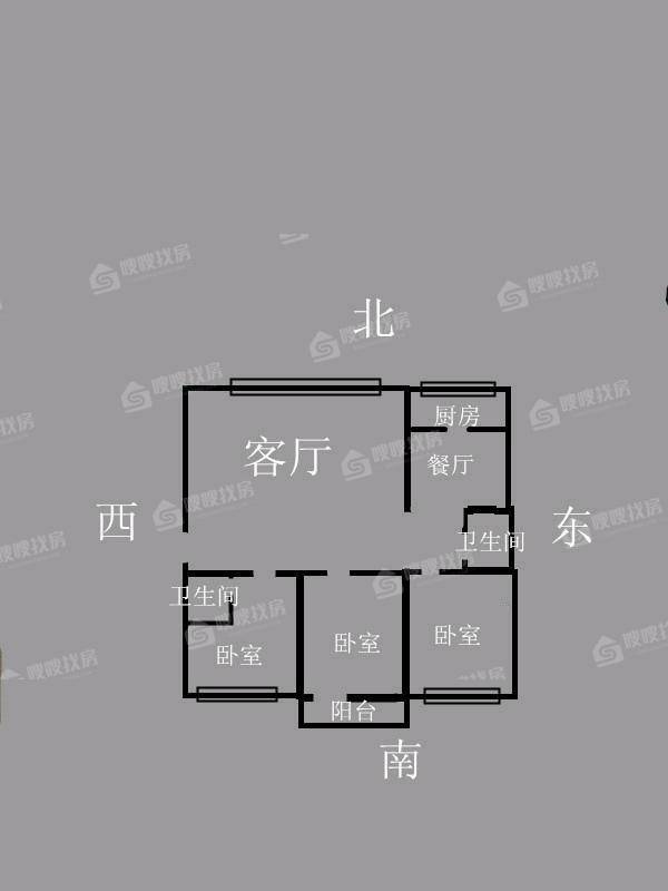 中心家园3室2厅1卫126㎡