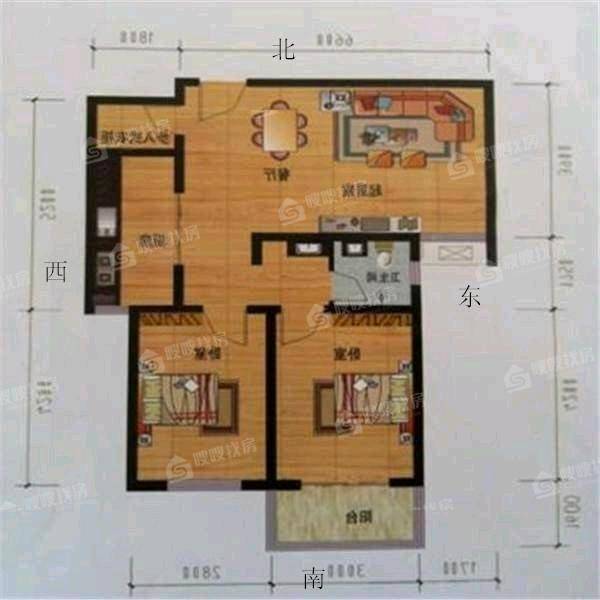 凤凰城（A区）2室3厅1卫85㎡