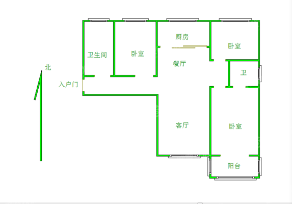 三里家园3室2厅2卫126㎡