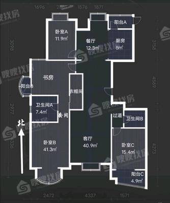 蓝郡名邸C区4室2厅2卫202㎡