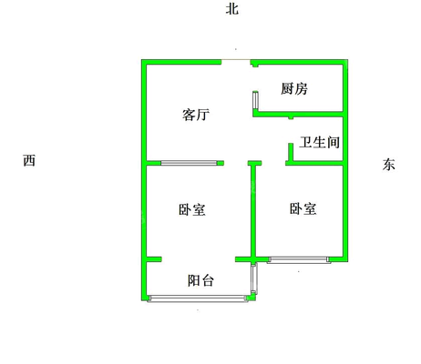 团结东区2室1厅1卫52㎡