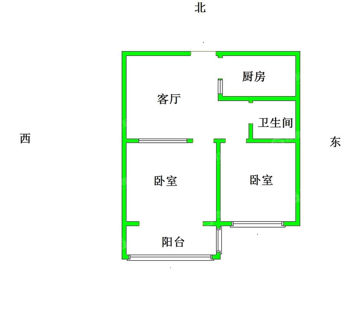 团结东区2室1厅1卫52㎡