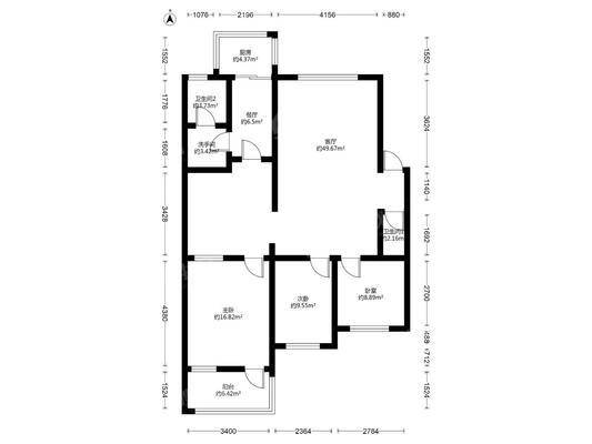 中心家园3室2厅2卫139㎡
