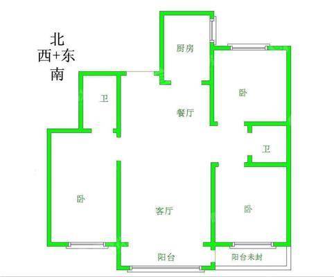 一世界回迁1-15#3室2厅2卫109㎡