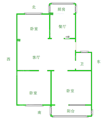 朝阳一区3室1厅1卫86㎡