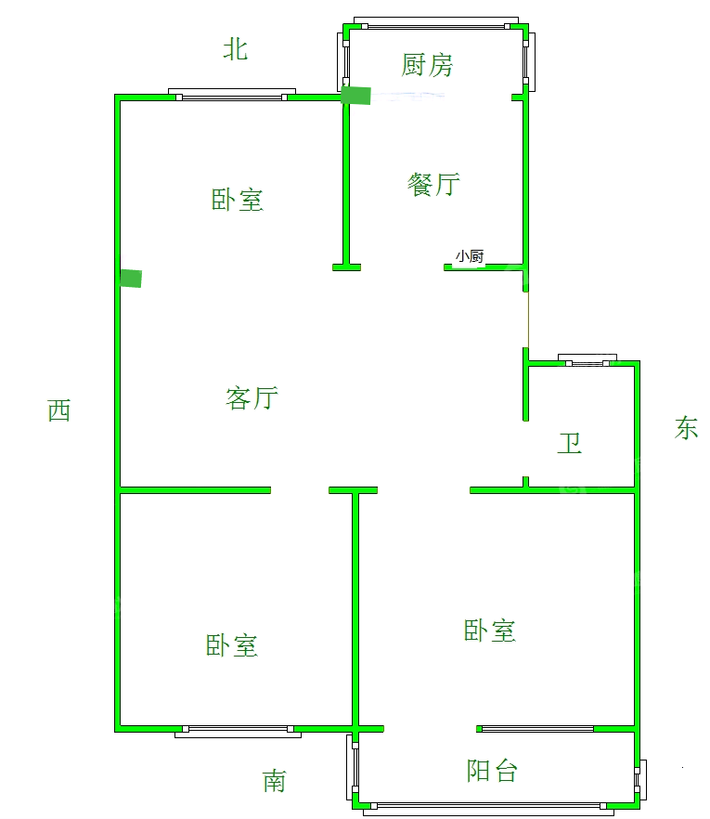 朝阳一区3室1厅1卫86㎡