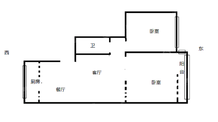 供热厂家属楼2室1厅1卫64㎡