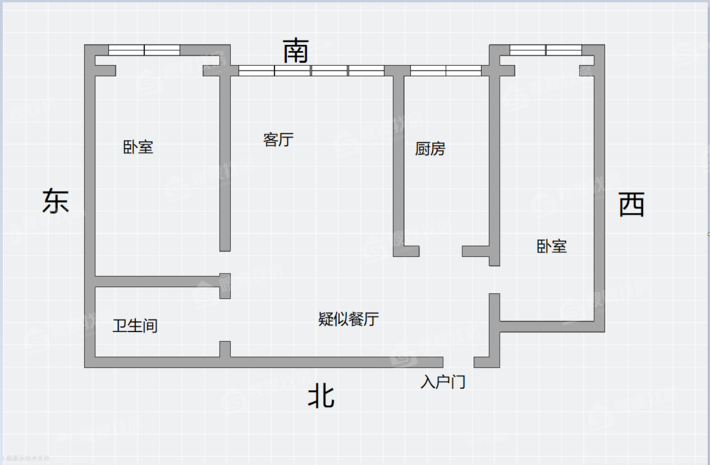 新华园大厦2室2厅1卫132㎡