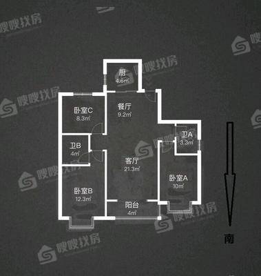 北郡小区（E区）3室2厅1卫112㎡