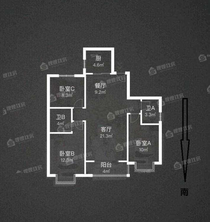 北郡小区（E区）3室2厅1卫112㎡