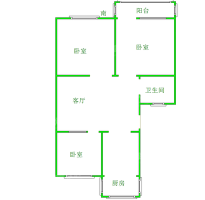 朝阳一区3室2厅1卫88㎡