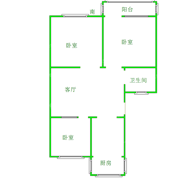 朝阳一区3室2厅1卫88㎡