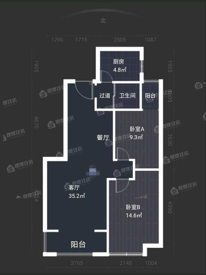 润德天悦城（云锦园）2室2厅1卫89㎡