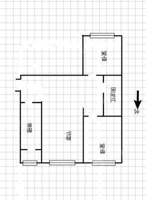 碧峰门棚户区一区2室2厅1卫73㎡