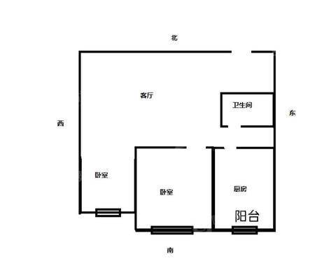 御河新城西区2室1厅1卫55㎡