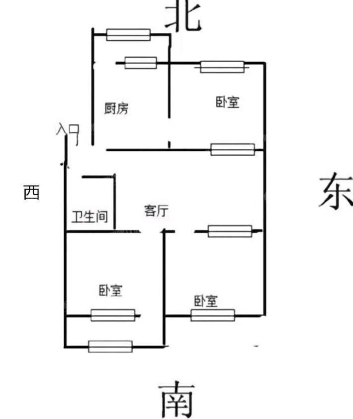 车辆厂宿舍3室2厅1卫98㎡