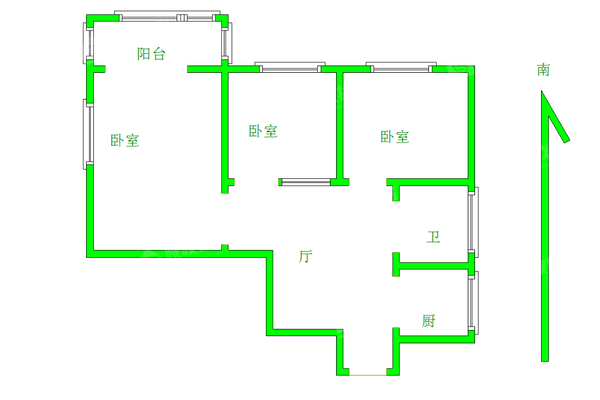 朝阳一区3室2厅1卫93㎡